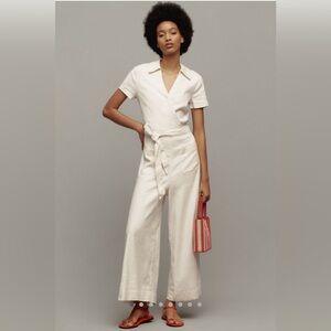 NWT The Colette Wrap Jumpsuit by Maeve: Linen Edition